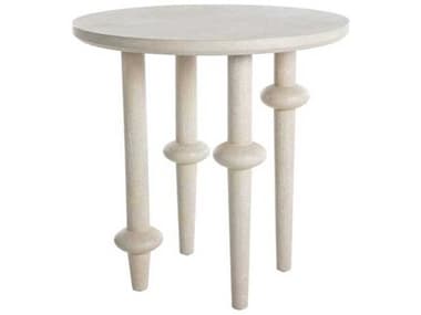 Gabby Aba 30" Round Wood Cerused White End Table GASCH170165