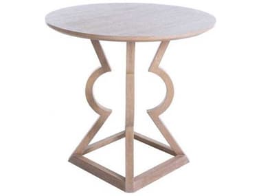 Gabby Chape 32" Round Wood Cerused Light Natural Bistro Table GASCH170270