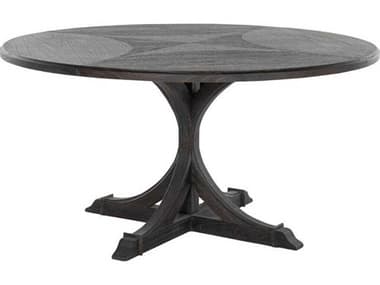 Gabby Adams 60" Round Wood Cerused Forest Black Dining Table GASCH170405