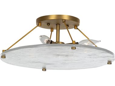 Gabby Madison 4-Light Stained Gold Cast Glass Geometric Round Semi Flush Mount GASCH170500