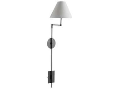 Gabby Alva Feather White Linen Brushed Bronze Wall Sconce GASCH175052