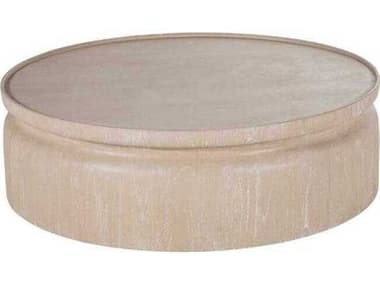 Gabby Marta 50" Round Wood Cerused Light Natural Coffee Table GASCH175088