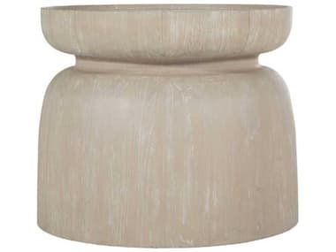 Gabby Marta 30" Round Wood Cerused Light Natural End Table GASCH175089