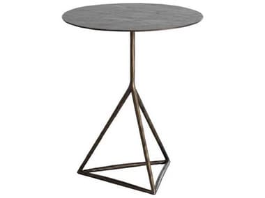 Gabby Napier Round Metal Antique Aged Brass End Table GASCH175092