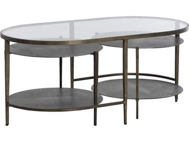 Gabby Northampton Oval Champagne Glass Coffee Table GASCH175097