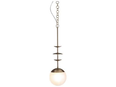 Gabby Mod 1-Light Frosted White Brushed Brass Globe Mini Pendant GASCH175151