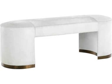 Gabby Lucius 58" Natural Ivory Hide Upholstered Accent Bench GASCH175169