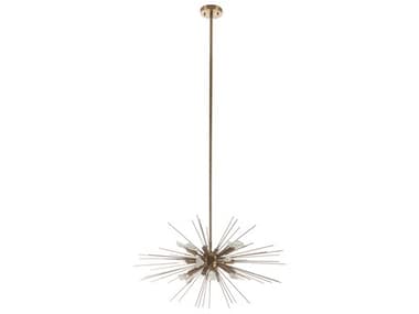 Gabby Nova 11-Light Brushed Brass Natural Crystal Sputnik Pendant GASCH175389