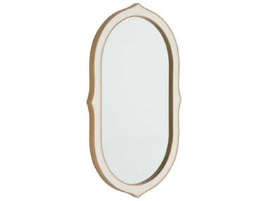 Gabby Allie Gilded Gold White Shagreen Wall Mirror Oval GASCH175395