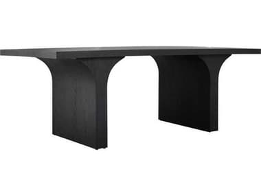 Gabby Miera 84" Rectangular Wood Brushed Black Dining Table GASCH175441