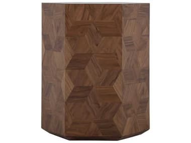 Gabby Santiago Hexagon Wood Natural Walnut End Table GASCH175447