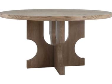 Gabby Sylvie 60" Round Wood Cerused Natural Dining Table GASCH175449