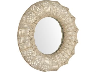 Gabby Delilah Winter White Natural Wall Mirror Round GASCH175466