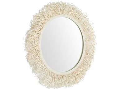 Gabby Giselle Winter White Ivory Wall Mirror Round GASCH175468