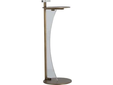 Gabby Ava Round Acrylic Brushed Brass Brown End Table GASCH175534