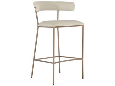 Gabby Matlock White & Ivory Yellow Faux Leather Bar Stool GASCH175539