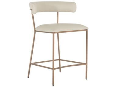 Gabby Matlock White & Ivory Yellow Faux Leather Counter Stool GASCH175540