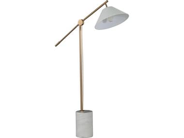 Gabby Estelle Brass White Linen & Ivory Floor Lamp GASCH175546