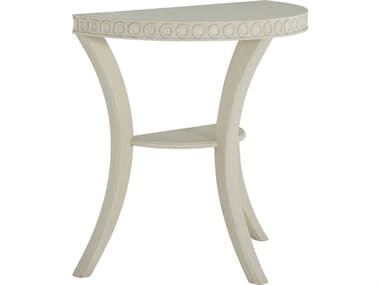 Gabby Linda Demilune Wood White & Ivory Console Table GASCH175621