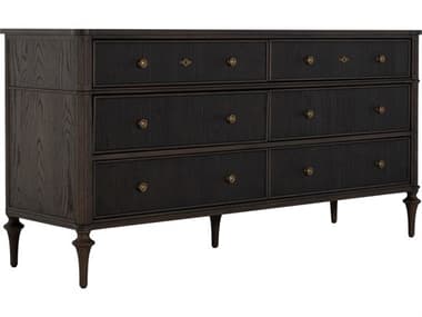 Gabby Andrea 6-Drawers Brown Oak Wood Double Dresser GASCH175636