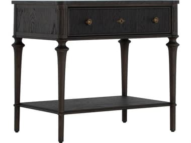 Gabby Andrea 1-Drawer Brown Oak Wood Nightstand GASCH175641