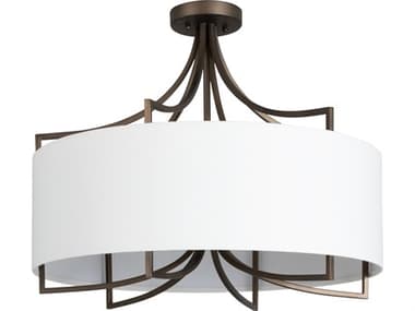 Gabby Lacey 4-Light Dark Bronze Brown Drum Semi Flush Mount GASCH175664