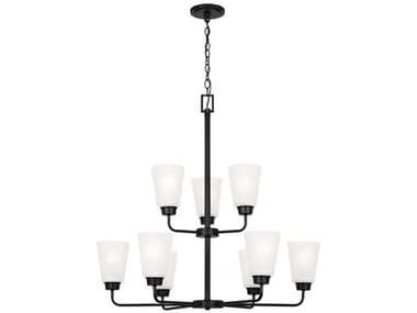 Generation Lighting Kerrville 9-Light Midnight Black Tiered Chandelier GEN3115209112