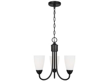 Generation Lighting Seville 3-Light Midnight Black Bell Chandelier GEN3120203112