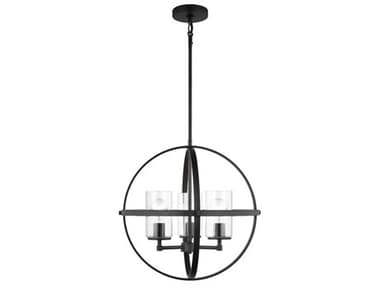 Generation Lighting Alturas 19" Wide 3-Light Midnight Black Glass Globe Chandelier GEN3124673112