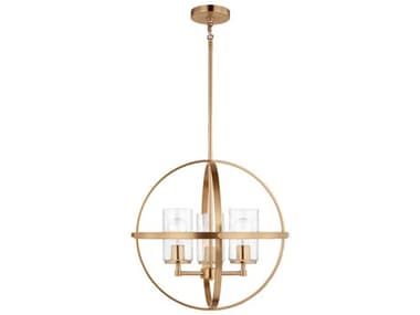 Generation Lighting Alturas 19" Wide 3-Light Satin Brass Glass Globe Chandelier GEN3124673848