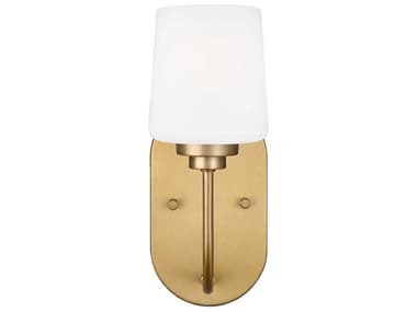 Generation Lighting Windom 11" Tall 1-Light Satin Brass Glass Wall Sconce GEN4102801848