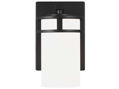 Generation Lighting Robie 8" Tall 1-Light Midnight Black Glass Wall Sconce GEN4121601112