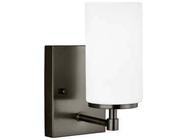 Generation Lighting Alturas 8" Tall 1-Light Brushed Oil Rubbed Bronze Glass Wall Sconce GEN4124601778
