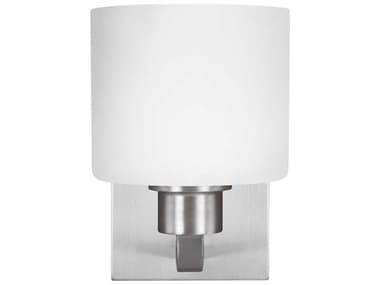 Generation Lighting Canfield 8" Tall 1-Light Brushed Nickel Glass Wall Sconce GEN4128801962