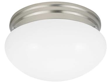 Generation Lighting Webster 9" 2-Light Brushed Nickel Glass Flush Mount GEN5328962