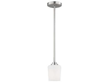 Generation Lighting Windom 4" 1-Light Brushed Nickel Glass Bell Mini Pendant GEN6102801962