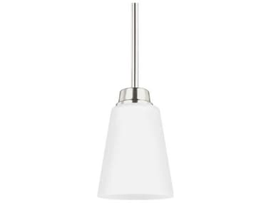 Generation Lighting Kerrville 4" 1-Light Brushed Nickel Glass Bell Mini Pendant GEN6115201962
