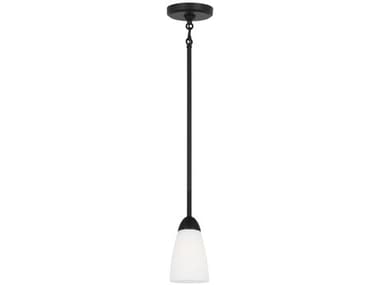 Generation Lighting Seville 1-Light Midnight Black Bell Mini Pendant GEN6120201112