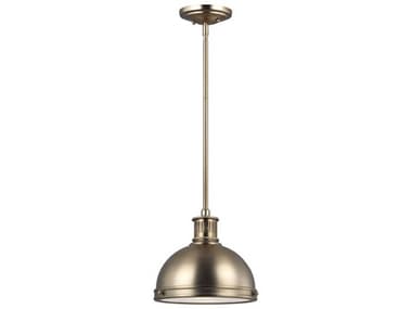 Generation Lighting Pratt Street 1-Light Satin Brass Glass Dome Mini Pendant GEN65085848