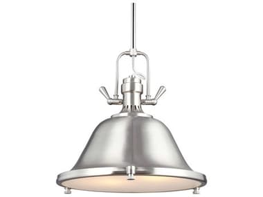 Generation Lighting Stone Street 17" 2-Light Brushed Nickel Glass Pendant GEN6514402962