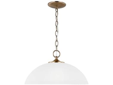 Generation Lighting Geary 15" 1-Light Satin Brass Glass Dome Pendant GEN6516501848