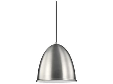 Generation Lighting Hudson Street 1-Light Satin Aluminum Silver Bell Pendant GEN6525401EN304