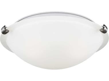 Generation Lighting Clip 12" 2-Light Brushed Nickel Glass Bowl Flush Mount GEN7543502962