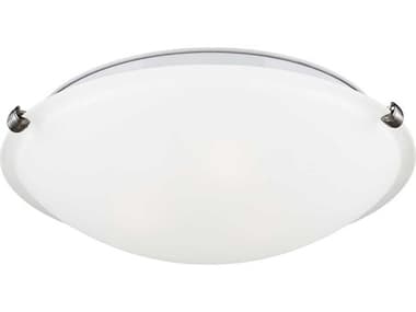 Generation Lighting Clip 16" 3-Light Brushed Nickel Glass Bowl Flush Mount GEN7543503962