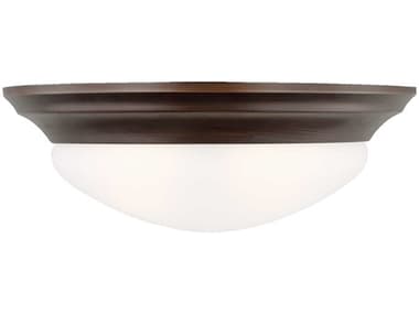 Generation Lighting Nash 14" 2-Light Bronze Glass Bowl Flush Mount GEN75435710