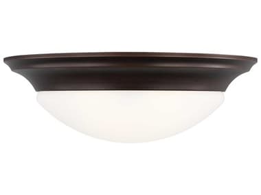 Generation Lighting Nash 16" 3-Light Bronze Glass Bowl Flush Mount GEN75436710