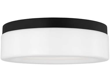 Generation Lighting Rhett 12" 1-Light Midnight Black Glass LED Flush Mount GEN7569093S112
