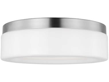 Generation Lighting Rhett 12" 1-Light Brushed Nickel Glass LED Flush Mount GEN7569093S962