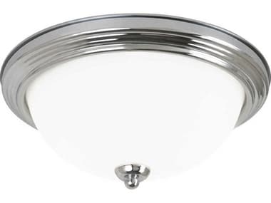 Generation Lighting Geary 10" 1-Light Chrome Glass Bowl Flush Mount GEN7706305