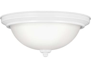Generation Lighting Geary 12" 2-Light White Glass Bowl Flush Mount GEN7706415